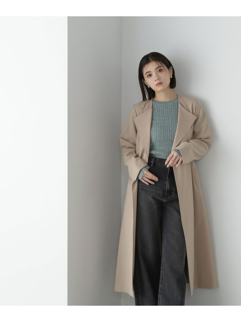 折り返しラペルノーカラーコート 24SS NATURAL BEAUTY BASIC ナチュラルビューティベーシック ジャケット アウター その他のジャケット アウター ベージュ グレー パープル ブルー【送料無料】 Rakuten Fashion