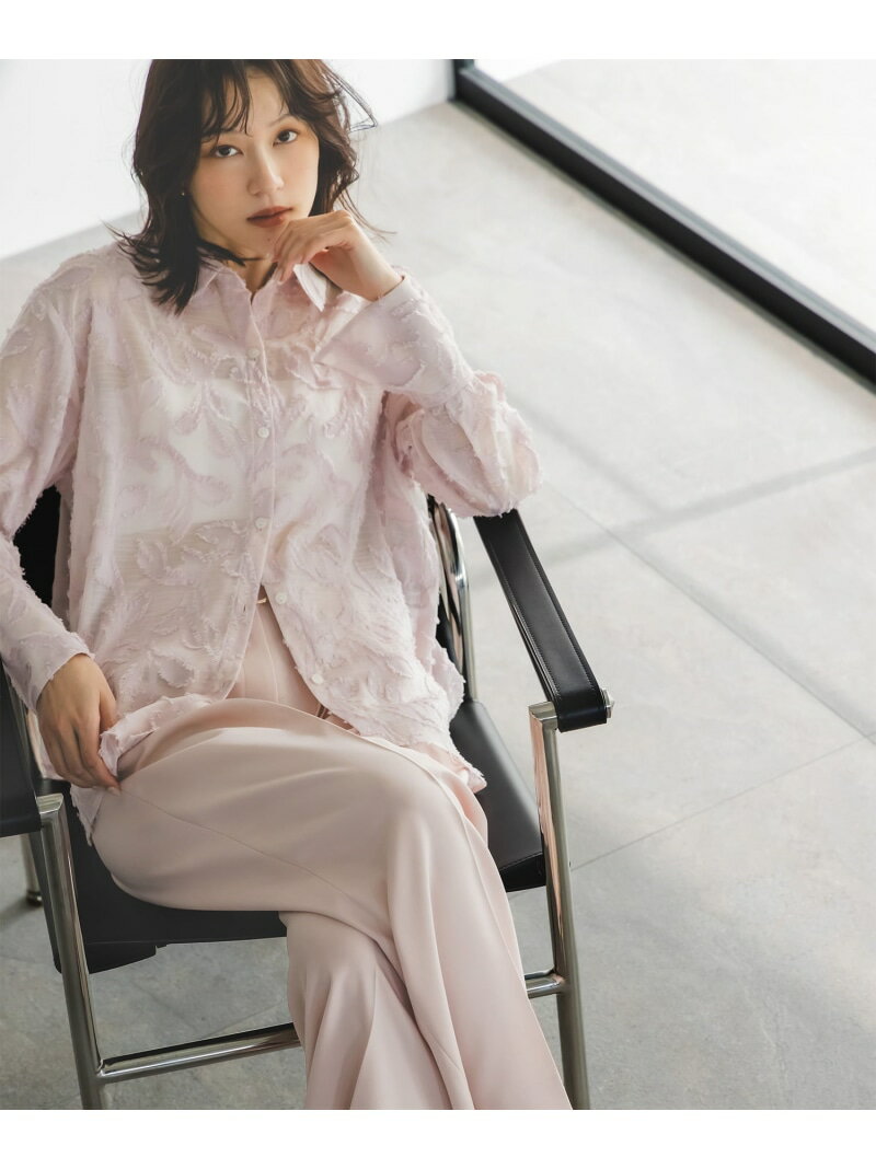 Rakuten - カットジャガードシアーシャツ NATURAL BEAUTY BASIC ナチュラルビューティベーシック トップス シャツ・ブラウス ブラック ピンク ベージュ【送料無料】[Rakuten Fashion]