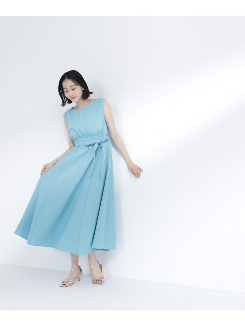 Rakuten - ベルテッドステッチワンピース NATURAL BEAUTY BASIC ナチュラルビューティベーシック ワンピース・ドレス ワンピース ネイビー ホワイト グリーン【送料無料】[Rakuten Fashion]