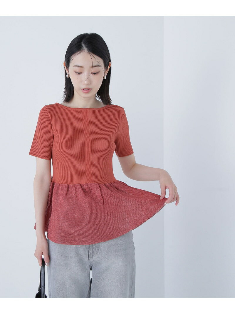 Rakuten - 【SALE／50%OFF】シアーペプラムフォルムニット NATURAL BEAUTY BASIC ナチュラルビューティベーシック トップス ニット ブラウン オレンジ ブラック【RBA_E】【送料無料】[Rakuten Fashion]