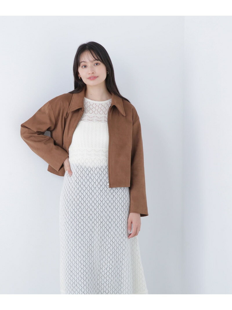 Rakuten - 【SALE／50%OFF】ステンカラーフェイクスエードブルゾン NATURAL BEAUTY BASIC ナチュラルビューティベーシック ジャケット・アウター ブルゾン・ジャンパー ブラウン グレー ベージュ【RBA_E】【送料無料】[Rakuten Fashion]