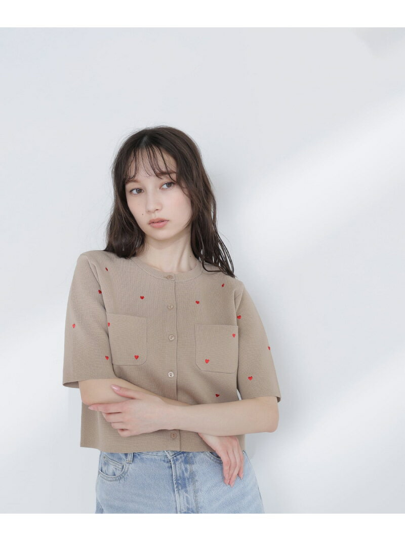 楽天市場】ハート（柄刺繍）（カーディガン・ボレロ｜トップス