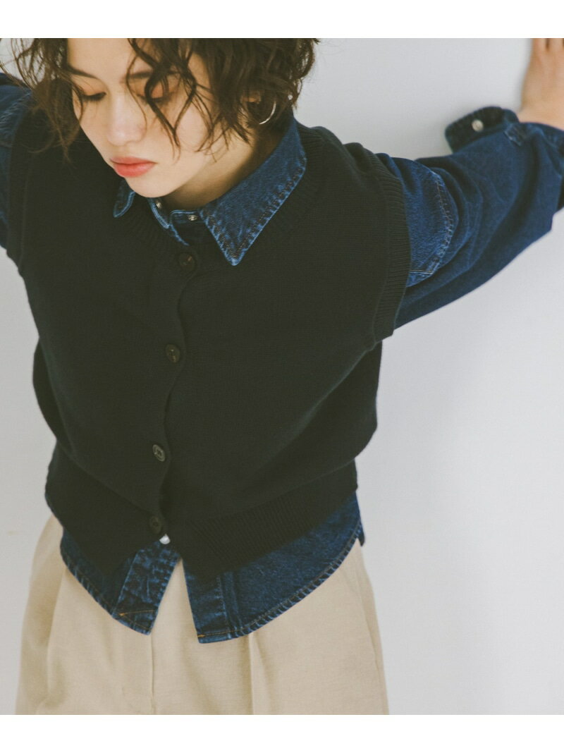 Rakuten - 【SALE／30%OFF】＜N.＞コンパクトニットベスト NATURAL BEAUTY BASIC ナチュラルビューティベーシック トップス ニット ネイビー ホワイト ブルー【RBA_E】【送料無料】[Rakuten Fashion]