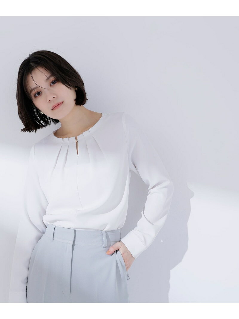 넥 택 블라우스 NATURAL BEAUTY BASIC 내츄럴 뷰티 베이직 탑스 셔츠 블라우스 화이트 퍼플 [무료 배송] [Rakuten Fashion]