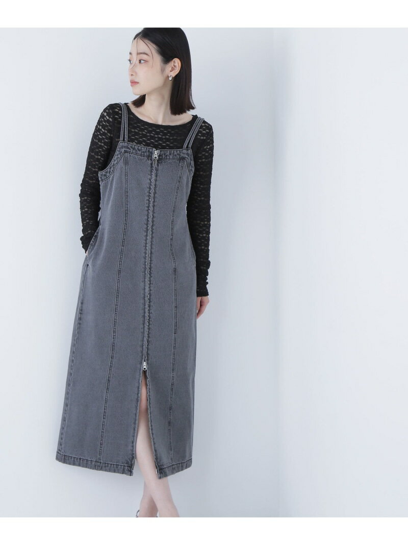 デニムナローキャミワンピース NATURAL BEAUTY BASIC ナチュラルビューティベーシック ワンピース・ドレス ワンピース ブラック【先行予約】*【送料無料】[Rakuten Fashion]のサムネイル