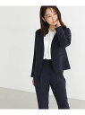 PeサテンストレッチSETUPシリーズ ノーカラージャケット 24SS NATURAL BEAUTY BASIC ナチュラルビューティベーシック ジャケット アウター テーラードジャケット ブレザー ネイビー グレー【送料無料】 Rakuten Fashion