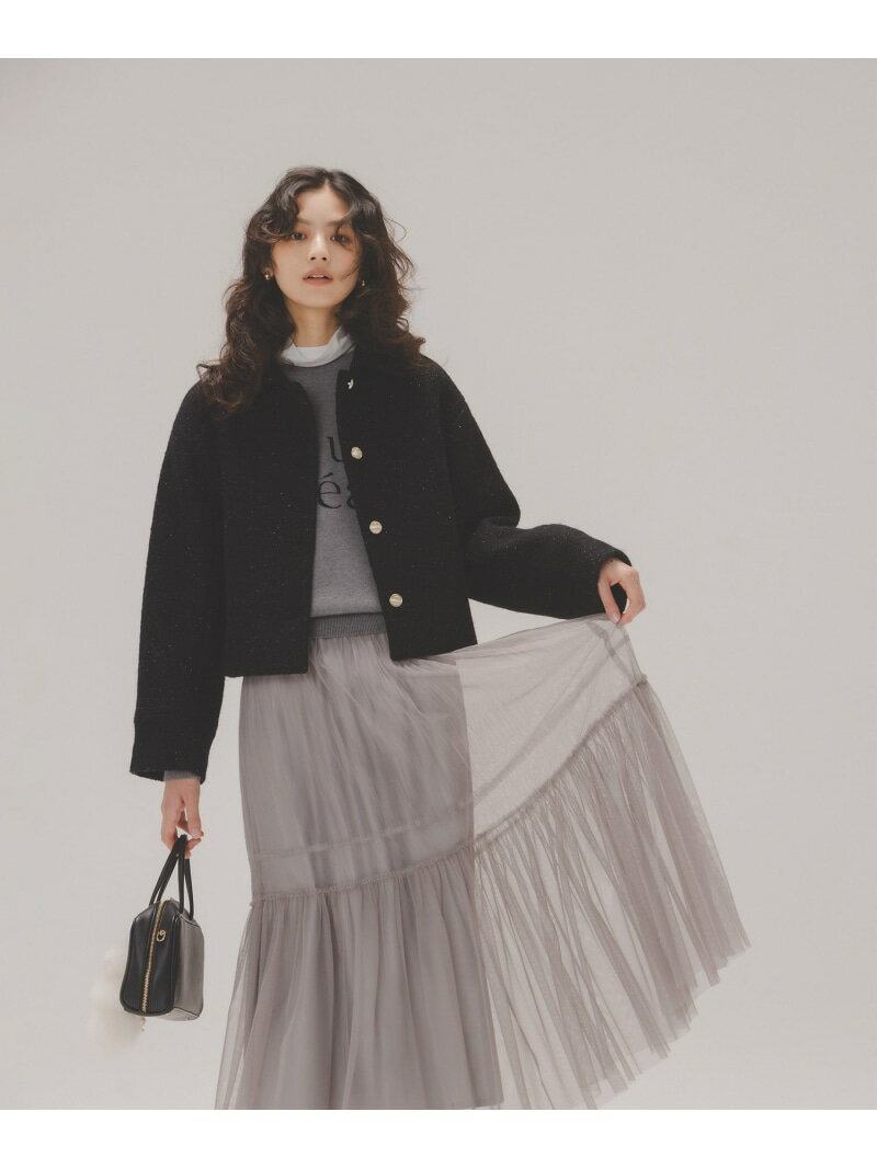 ステンカラーショートブルゾン NATURAL BEAUTY BASIC ナチュラルビューティベーシック ジャケット・アウター ブルゾン・ジャンパー ブラック ベージュ ホワイト【送料無料】[Rakuten Fashion]のサムネイル