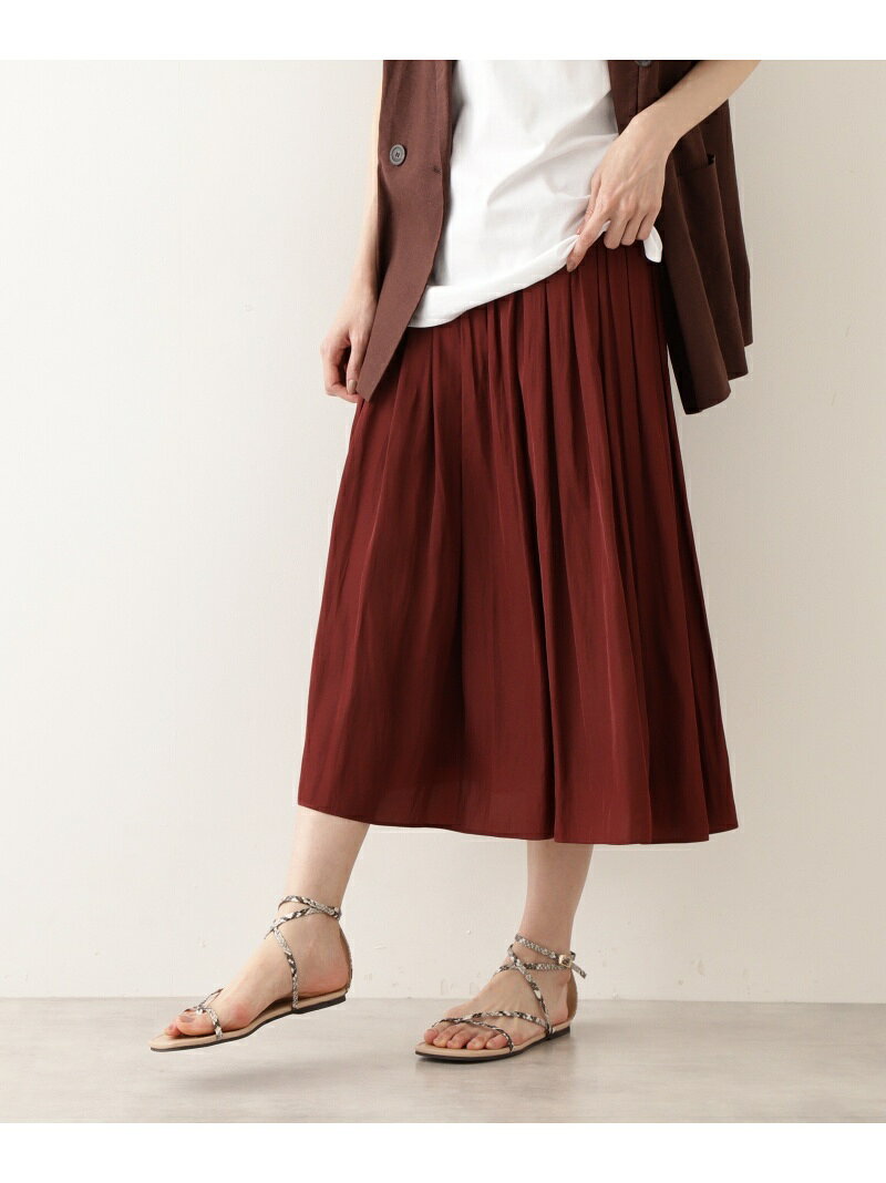 [洗える]割繊デシンギャザースカート NATURAL BEAUTY BASIC ナチュラルビューティベーシック スカート その他のスカート レッド ブラウン ピンク【送料無料】[Rakuten Fashion]のサムネイル