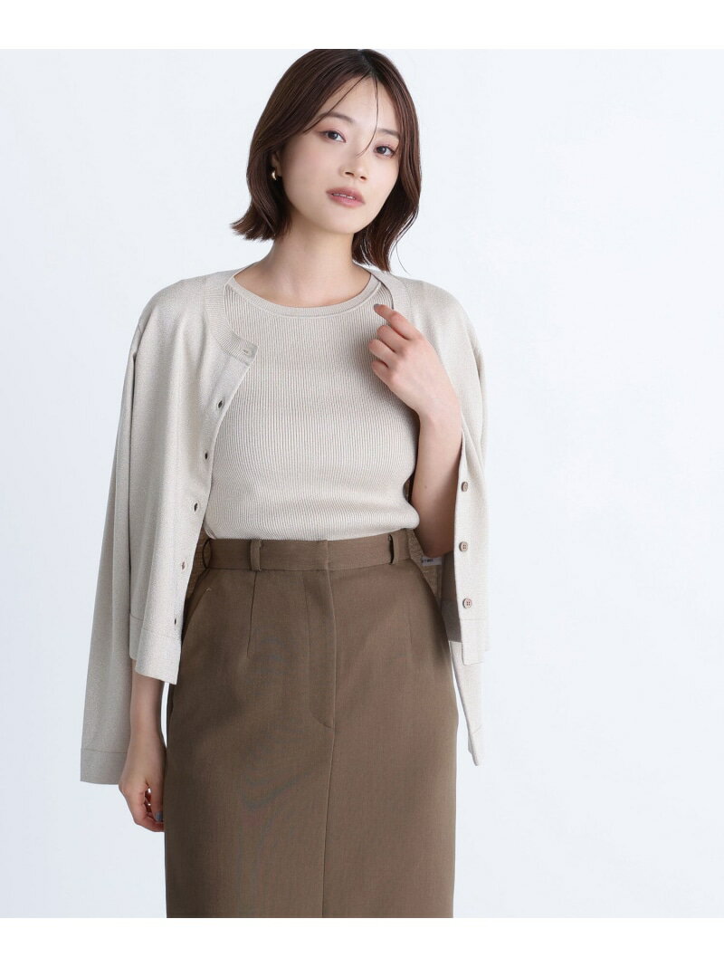 【SALE／10%OFF】ベーシッククルーネックアンサンブル NATURAL BEAUTY BASIC ナチュラルビューティベーシック トップス カーディガン ベージュ グリーン グレー【RBA_E】【送料無料】[Rakuten Fashion]のサムネイル