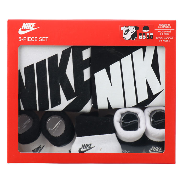 ナイキ ベビー服 5点セット NIKE BABY BODYSUIT SET ベビー ロンパース ボディスーツ 肌着 靴下 帽子 新生児 男の子 女の子 夏服 半袖 セットアップ