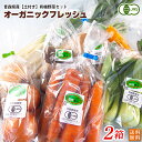 【お徳用】有機JAS認定 オーガニックフレッシュ2箱セット(14~18品)青森県産・有機栽培・ヤマトクール冷蔵品発送 送料無料
