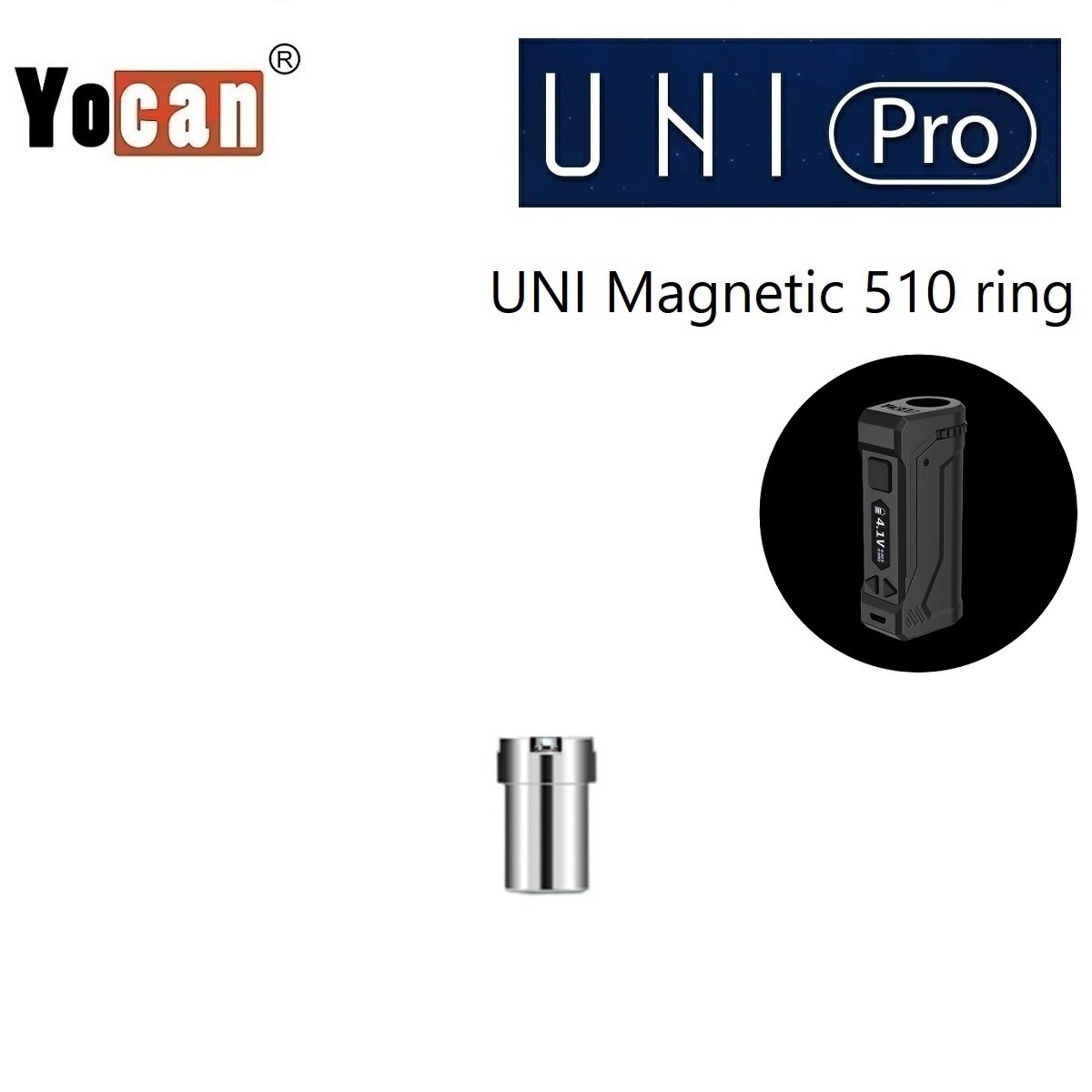 Yocan UNI Pro 510 Magnetic ring マグネットリング マグネットアダプター 接続リング リング コイル 交換用 ヨーキャン ユニプロ ヴェポライザー カートリッジバッテリー 510規格 510スレッド VAPE CBD CBDワックス CBDリキッド CBDカートリッジ