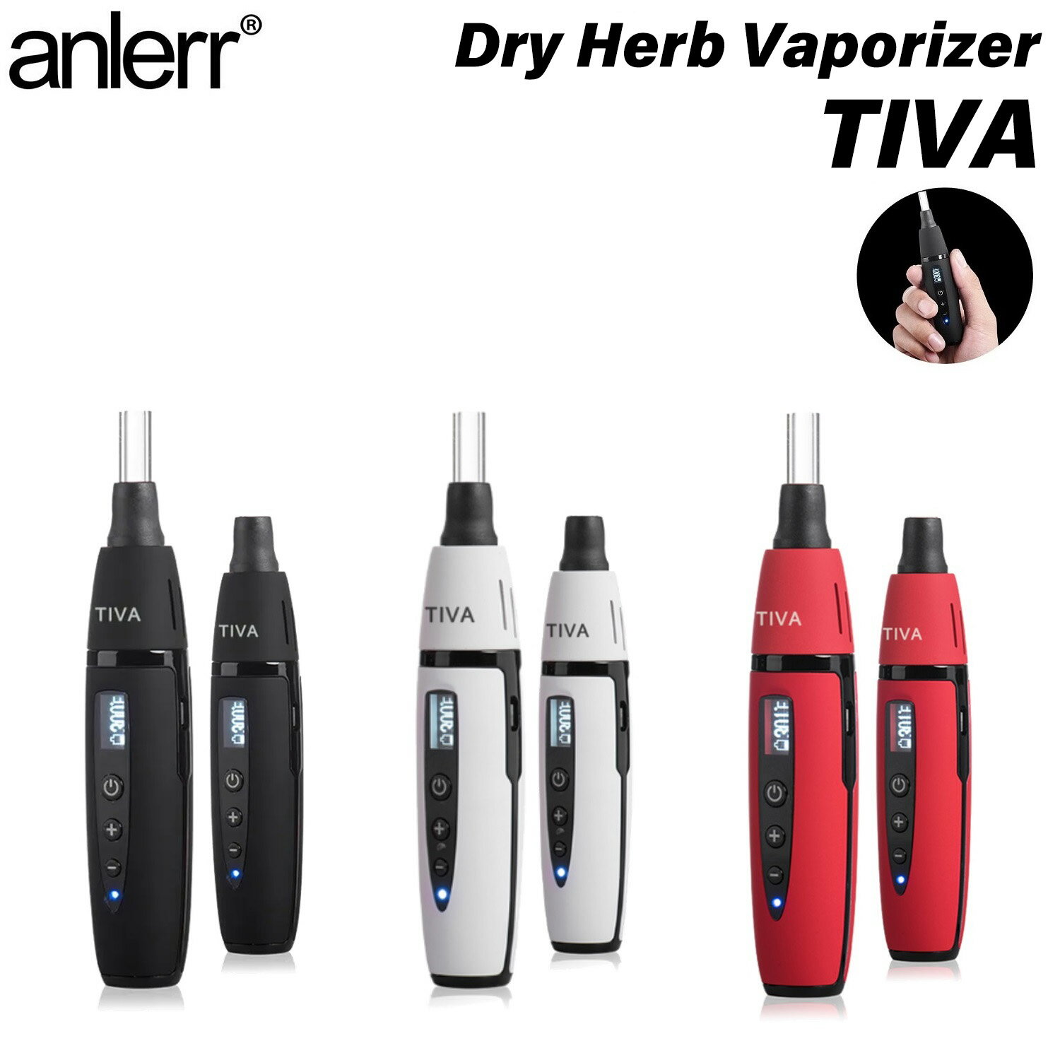 ヴェポライザー 加熱式タバコ 電子タバコ VAPE anlerr TIVA ペン型 DryHerb ドライハーブヴェポライザー スターターキット ドライハーブ 葉たばこ 乾燥ハーブ シャグ 日本語説明書付き