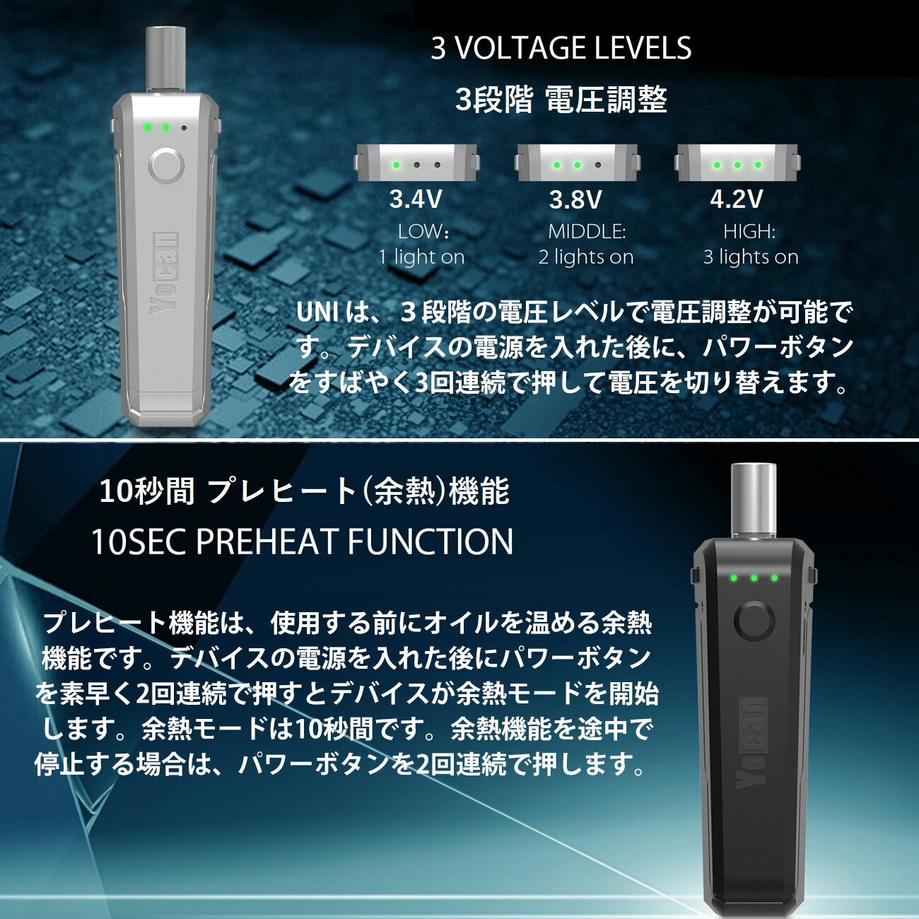 �����ݥ饤���� Yocan UNI cartridge Battery BOX 650mAh �ڥ��ȥޥ������դ� �ꥭ�å��ѡ� �衼����� ��� 510 �����ȥ�å��Хåƥ꡼ �ܥå��� 510���� 510����å� VAPE CBD CBN CBD��å��� CBD�ꥭ�å� CBD�����ȥ�å� ������ ���ܸ��������դ�