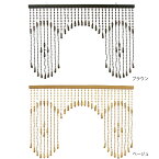 木珠のれん 珠のれん 昭和レトロ 手作り 国産 木珠 のれん 花柄 アーチ ショート タイプ Aー60