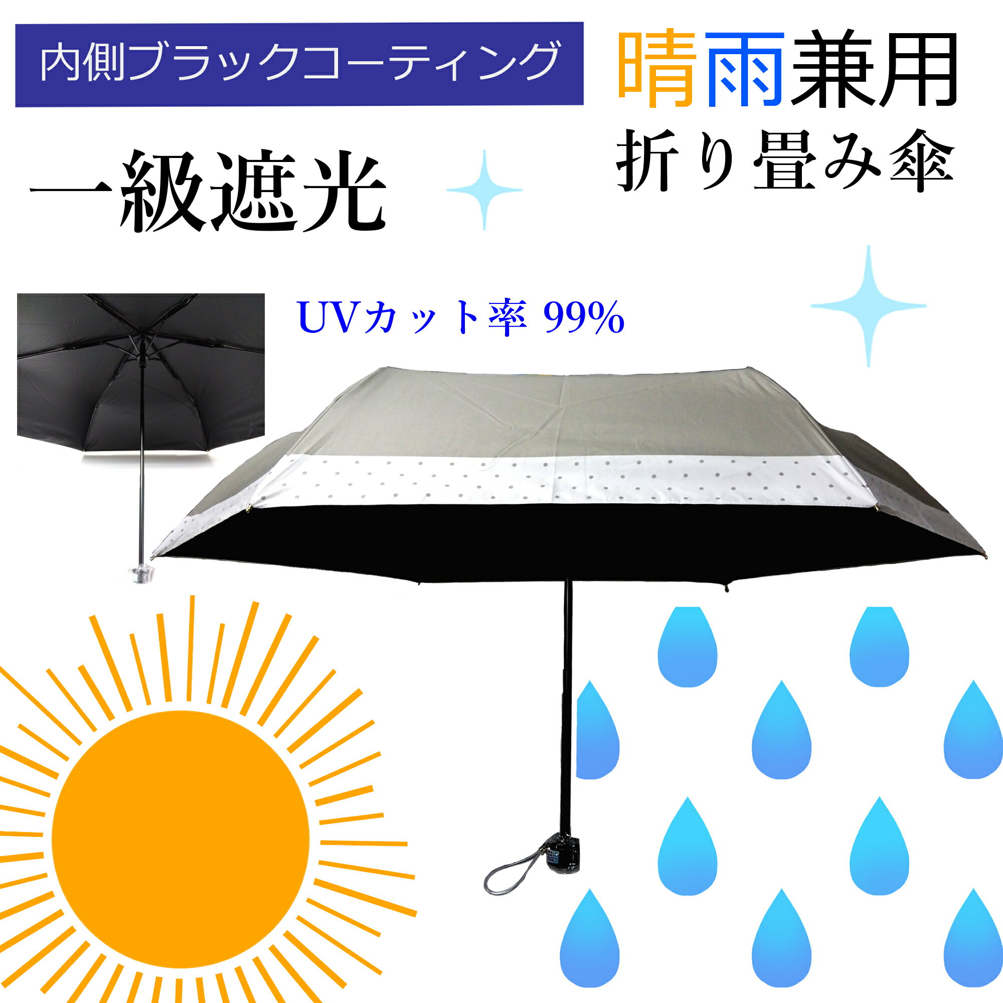 晴雨兼用 折りたたみ傘 すそドット アテイン レイングッズ 雨具 熱中症 折り畳み 軽量 傘 レディース 折りたたみ 日傘 雨傘 遮熱 涼しい 撥水 コンパクト uvカット 母の日 ギフト 紫外線対策 黒 ブラック グレー シンプル かわいい UPF50+ 一級遮光 ブラックコーティング