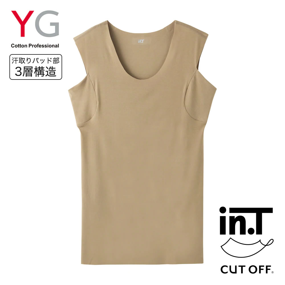 Tシャツ専用インナー 汗取りパッド付スリーブレス GUNZE グンゼ YG ワイジー メンズ YV2819 M-LL 紳士 肌着 袖なし 年間 GUNZE11 インティー in.T 速乾 カットオフ