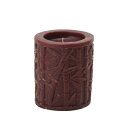 Natural Light Candle (ナチュラルライトキャンドル)3インチ バンブー リーフ リセスド ピラー チョコレートアロマキャンドル 蜜蝋 天然香料 バリ 竹 バンブー インテリア 【3,000円以上 送料無料】