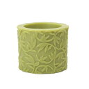 Natural Light Candle (ナチュラルライトキャンドル)4インチ バンブー リーフ リセスド ピラー サワ グリーンアロマキャンドル 蜜蝋 天然香料 バリ 竹 バンブー インテリア 【3,000円以上 送料無料】