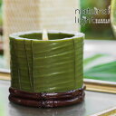 Natural Light Candle (ナチュラルライトキャンドル)4インチ バナナリーフ リセスドピラーアロマキャンドル 蜜蝋 天然香料 アジアン バリ ハワイアン リゾート インテリア