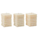 Natural Light Candle (ナチュラルライトキャンドル)SET OF 3 RATTAN MINI CUBESWHITE WASHアロマキャンドル 蜜蝋 天然香料 アジアン バリ ハワイアン リゾート セット インテリア