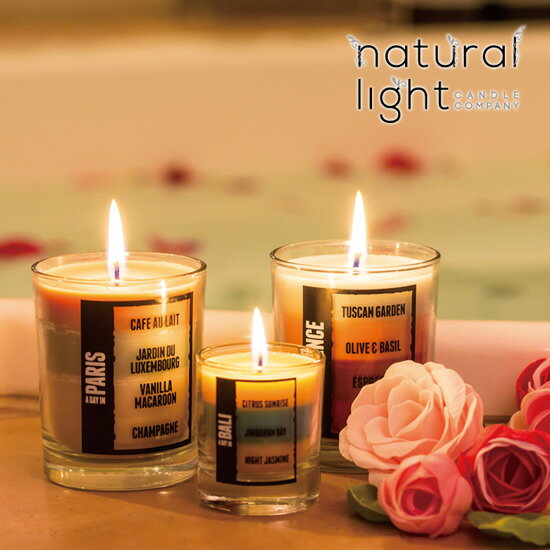 アロマキャンドル Natural Light Candle (ナチュラルライトキャンドル)ア・デイ・イン【人気 ギフト プレゼント】アロマキャンドル 蜜蝋 天然香料 グラス ガラス カップ インテリア