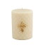 Natural Light Candle (ナチュラルライトキャンドル)4インチ エンボス ラウンド ピラーアイボリー & ゴールド【人気 ギフト プレゼント】 アロマキャンドル 蜜蝋 天然香料 インテリア 3,168円
