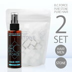 【テラヘルツ ヘアケア 化粧水】B.C.FORCE ピュアヘア MEN 120mL ＆ ピュアストーン200g セット スカルプ ローション ミスト スプレー 植物ミネラル 還元水生成石 アデノシン配合 植物成分原料 オイルフリー 無添加 無香料 敏感肌 活性酸素 除去 テラヘルツ ヘアケア 化粧水