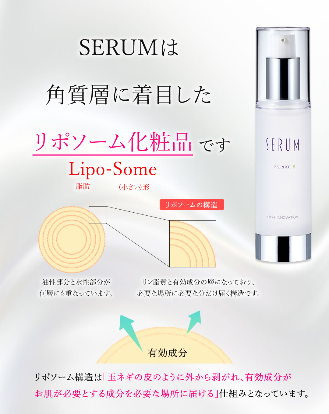 自宅エステ 美容液 化粧水 マリープラチーヌ スキンイノベーション セラム エッセンス 45mL リポソーム EGF シワ たるみ ハリ プロテオグリカン 角質 超低分子ヒアルロン酸 セラミド 保湿 スキンケア naturalplusone-10000059 NaturalPlusONE 自然を生活の中に サンプル画像3