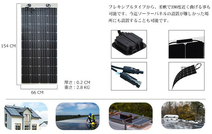 特価ソーラーセット 12Vフレキシブル350W(175Wx2)+ SABA20 +配線「延長ケーブル5.5sq3m,5.5sq2.4m,並列」+電圧計［正規品／日本語の説明書付き／無料保証2年(電池を除く)］