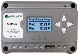 世界中で使用されており、信頼性の高いモーニングスター製システム電圧12/24V自動認識LCDメーター搭載充電電圧調整可能豊富な保護回路夜間検知機能PWM充電回路採用LED表示豊富なデジタル表示：バッテリー電圧、充電電流、放電電流、充電段階、バッテリー残量、バッテリー温度、毎日の最高及び最低バッテリー電圧、充電方法の記録制御機能　：　充放電システム電圧　：　12/24Vdc(自動判別)最大バッテリー電流　：　20A定格負荷電流　：　20A寸法寸法　：　153×105×55 mmオプション：Remote Temperatuer Sensor型式：RTS　　　　 　　　　　 　　　　　 　　　　　 　　　　　 型式 EC-10M EC-20M EC-30M 制御機能 充放電 システム電圧 12/24Vdc(自動判別) バッテリー電圧範囲 10〜35Vdc 最大バッテリー電流 10A 20A 30A 最大入力太陽電池開放電圧 60Vdc 定格負荷電流 10A 20A 30A 自己消費電流 20mA未満 LED表示 充電ステータス(1個)，バッテリーステータス(3個) 4段階充電 バルク，吸収，フロート，均等化 温度補正 -30mVdc/℃(12Vdcシステム) 温度補正設定電圧 吸収，フロート，均等化，HVD 負荷遮断電圧 11.4/22.8Vdc 負荷再接続電圧 12.6/25.2Vdc 照明タイマー設定 日没から日の出まで(初期設定) 照明テストタイマー 5分間 保護回路 過負荷，回路短絡，太陽電池入力高電圧，逆接続，過温度，夜間逆流，サージ保護(1500W) 安全規格 CE, TUV Listed: IEC 62109 EMC規格 EN 61000-6-2: 2005/AC:2005EN 61000-6-4: 2007 +A1:2011 防水性能 IP20，Type1 耐候性処理 PCB絶縁防湿塗装，マリン用端子仕様 充電用端子 2.5〜14 mm2 / ＃6AWG〜＃14AWG バッテリー温度センサ端子 0.25〜1.25 mm2 / ＃16AWG〜＃24AWG 動作温度範囲 -40〜45℃ 保存温度範囲 -40〜80℃ 湿度 100％（結露なきこと） 寸法 153×105×55 mm 重量 0.4kg 0.54kg 標準価格(税抜) 17,000円 21,500円 25,500円 ※入力電圧範囲は，15〜19V(12V)，30〜38V(24V)の範囲でご使用ください。◆仕様及び外観は，改良のため予告無く変更することがあります。