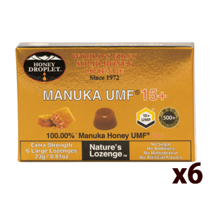 ハニージャパン ハニードロップレットマヌカ UMF15+ 1箱23g/6粒 お得な6個セット マヌカ キャンディータイプ UMF MGO 37 天然 自然 無添加 蜂蜜 ハチミツ 蜂蜜協会 ニュージーランド のど飴 ロゼンジ マオリ のど ピロリ 本物 umf15+ マヌカハニー キャンディ 送料無料