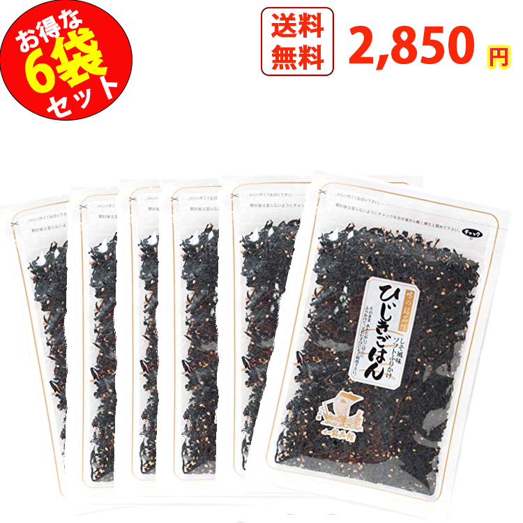 衝撃特価！ お得パックひじきごはん65g 6袋セット 北前船のカワモトしそ風味 ソフト やわらか ふりかけ おにぎり おむすび お弁当 パスタ 炊き込みご飯 チャーハン 福井 子供 おすすめ ひじきふりかけ カワモト 定価3,240円