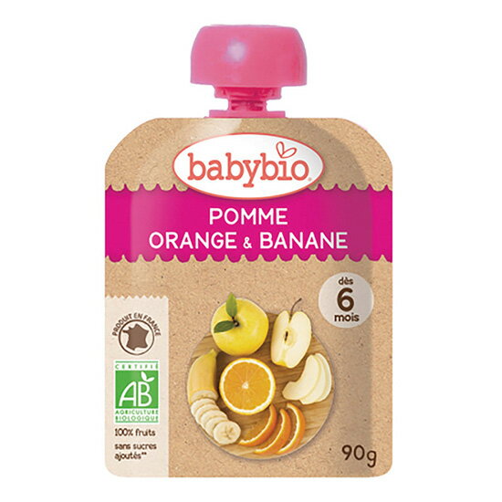 ベビービオ（babybio）ベビースムージー アップル・オレンジ・バナナ 90g 離乳食 ダイエット 美容 栄養補給 有機JAS 砂糖不使用