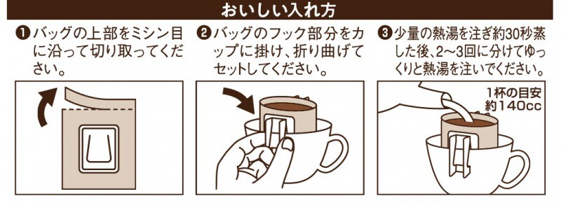 コーヒー乃川島 / カフェクチュール ドリップコーヒー（ドリップバッグ） キリマンジャロブレンド×1ケ【メール便(ネコポス)規格16ケまで/規格外は送料加算】 3