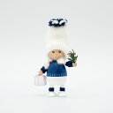NORDIKA nisse プレゼントを持った青い胴長の女の子 ノルディカ ニッセ 北欧雑貨 サンタ 木製 人形 クリスマス ハンドメイド 北欧 インテリア クリスマス プレゼント 飾り