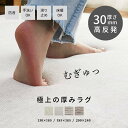 【30%OFF】 極厚30mm ウレタン入り ラグ 厚手 オールシーズン 洗える 3畳 2畳 高反発 防音 ボリュームラグ 手洗いOK 床暖対応 滑り止め付き