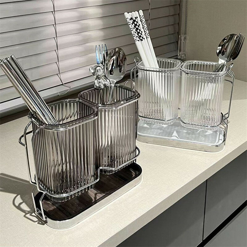 箸入れ カトラリーケース 箸立て おしゃれ 2個一体型 カトラリースタンド 水切り 食器 箸立て はしたて..