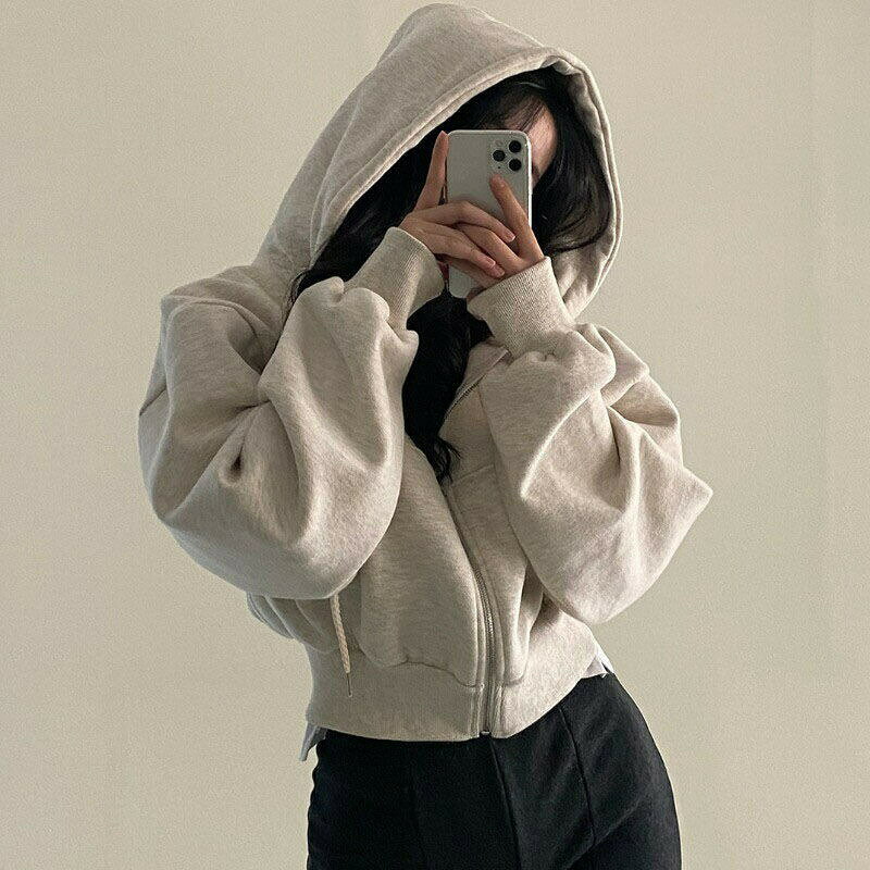 Rakuten - パーカー レディース 長袖 春秋服 ジップアップ 無地 ゆったり フード付き スウェットシャツ おしゃれ 柔らかい肌触り 快適 トップス スポーツ 可愛い トップス 通勤 オフィス お出かけ