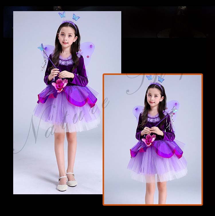 子供ドレス 女の子 ハロウィン 子供衣装 クリスマス 子供用 ドレス パーティドレス コスチューム 天使 妖精 ハロウィン コスチューム コスプレ 仮装 ステージ衣装 コスプレ 衣装 妖精 羽根 文化祭 子供 ワンピース