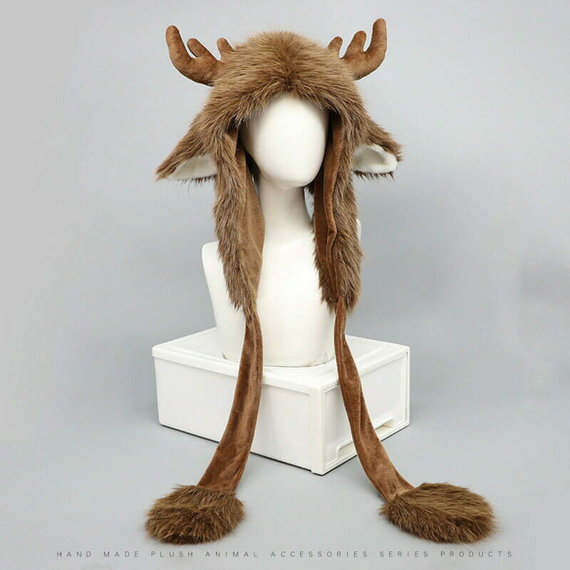 送料無料 パーカー 帽子 キャップ クリスマス ヘラジカの角 着ぐるみ アニメ 厚くて暖かい 冬 漫画耳 ..