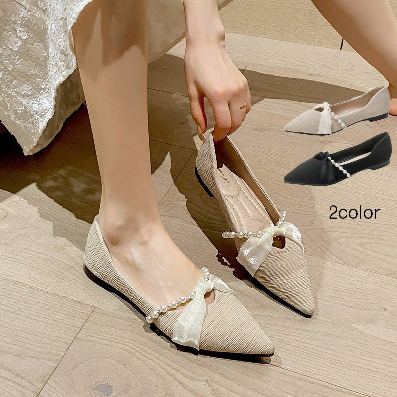 樂天商城 - 送料無料 パンプス ぺたんこ フラット ポインテッドトゥ レディース ぺたんこ バレエシューズ カジュアル フラット ローヒール 女っぽ エナメル 疲れない 歩きやすい 美脚パンプス 走れる おしゃれ パーティ カジュアル