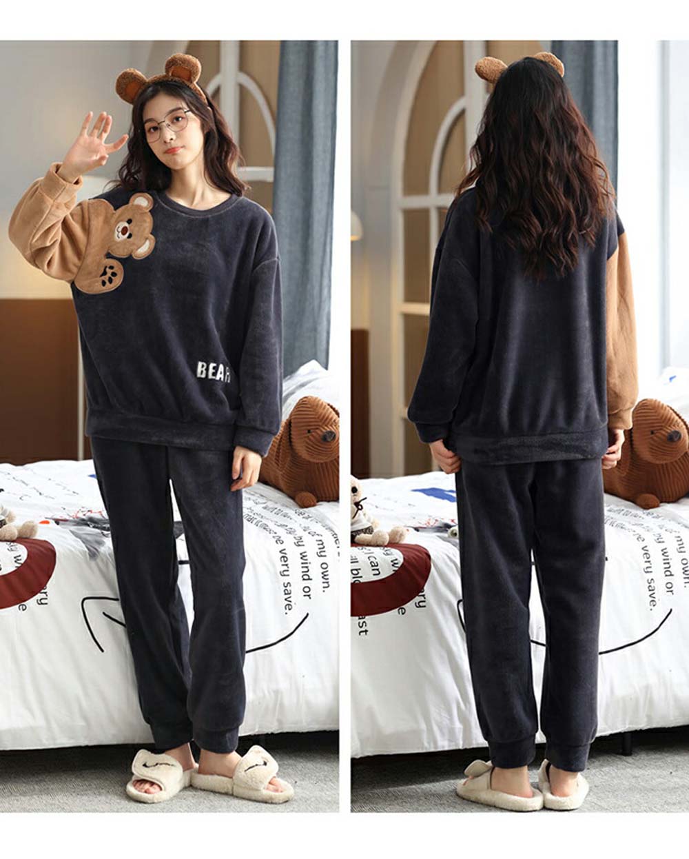 シャーク パジャマ 部屋着 冬 もこもこペアルームウェア フランネル 長袖 寝巻き 3XL 2XL L 送料無料 裏起毛あり 秋 カップル かわいい XL M