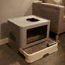 おしゃれ 猫 ブラシ付き 全3カラー 送料無料 フルカバー 折りたたみタイプ 猫トイレ 48.5*38*36.5cm ペットトイレ ネコトイレ 飛び散りにくい ...