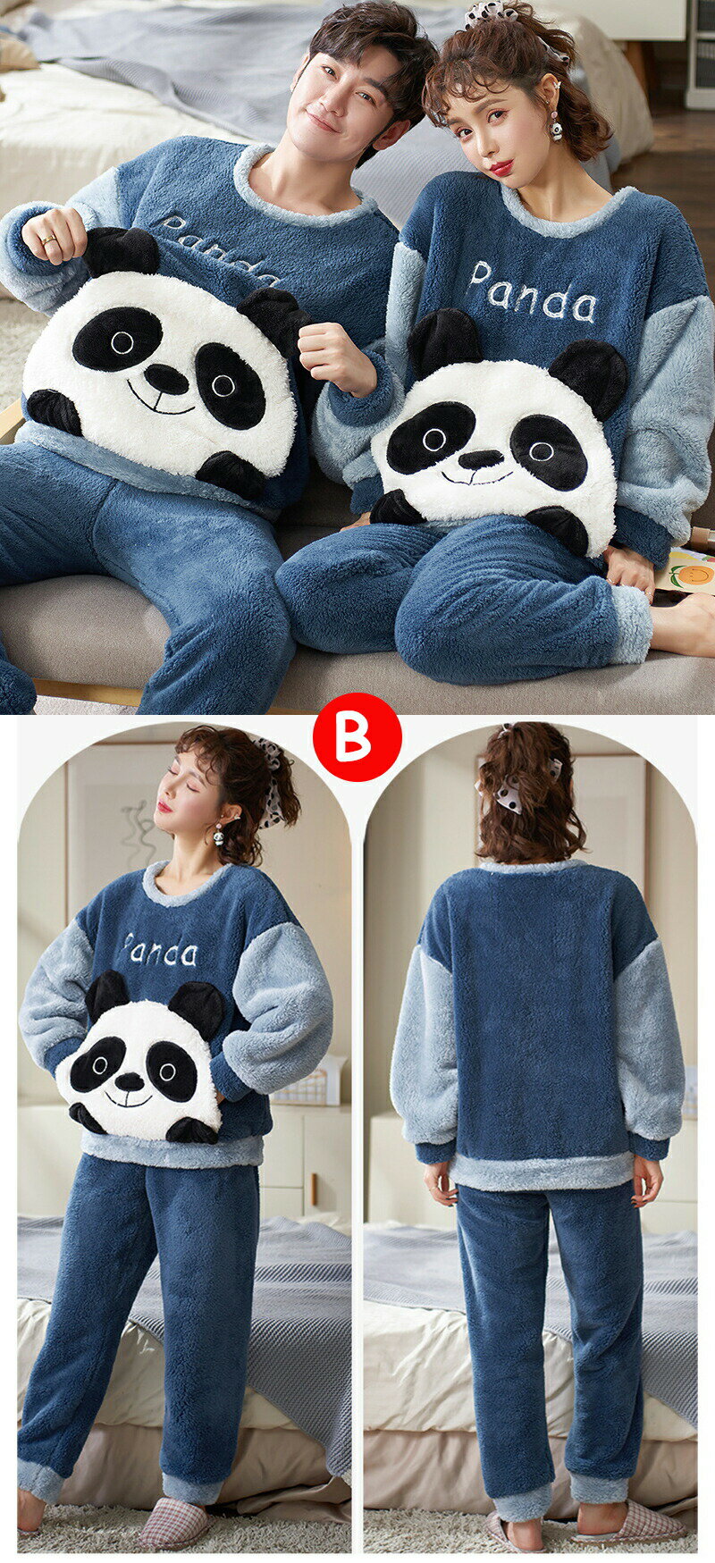 M グレー女 D.IIZOO ペア パジャマ レディース メンズ 秋冬 長袖 ペアパジャマ 冬 カップル パジャマ 上下セット 秋冬ルームウェア ペアルック パジャマ ギフト 結婚祝い 誕生日 プレゼント クリスマス 男女兼用