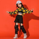 110-180cm イベント 子供ヒップホップジャズダンス衣装 セット 長袖へそ出しパーカー+長ズボン/ショートパンツ 女の子 学園祭舞台ステージ服 ダンス衣装...