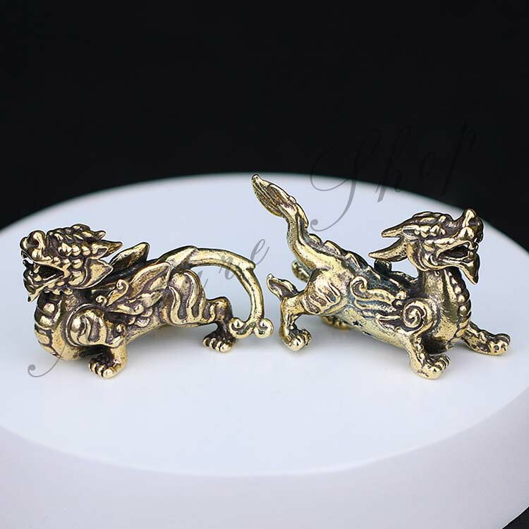 ヒキュウ 貔貅 対 置物 真鍮 ひきゅう ペア 雌雄 風水 金運 アイテム 開運 グッズ 財運 ミニサイズ インテリア 金運 財運 魔除け 厄除け 仕事運 事業運