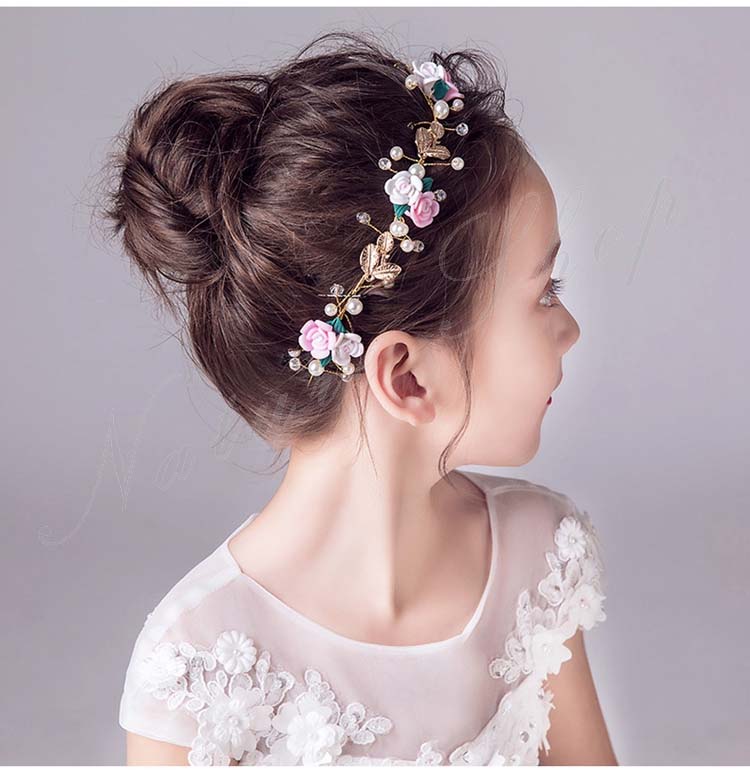 【送料無料】髪飾り子供ヘアアクセサリーキッズピアノ発表会花パールティアラ子供髪飾りアクセサリーカチューシャウエディング七五三結婚式発表会卒業式入園式入学式パーティーコンクールヘッドドレス