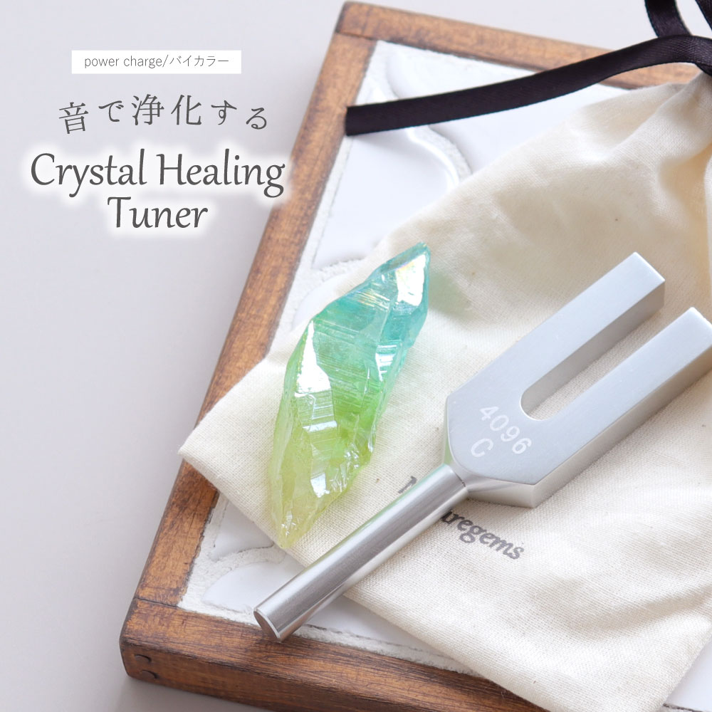 楽天ランキング入賞 クリスタルチューナー 4096Hz 音叉 天然石 天然水晶ポイント 原石 専用ポーチ 説明書付き 浄化セット パームストーン ローズクォーツ モリオン レムリアン水晶 リラックス ヒーリング 癒し リセット タロットカード パワーストーンブレスレット の浄化用 の商品画像