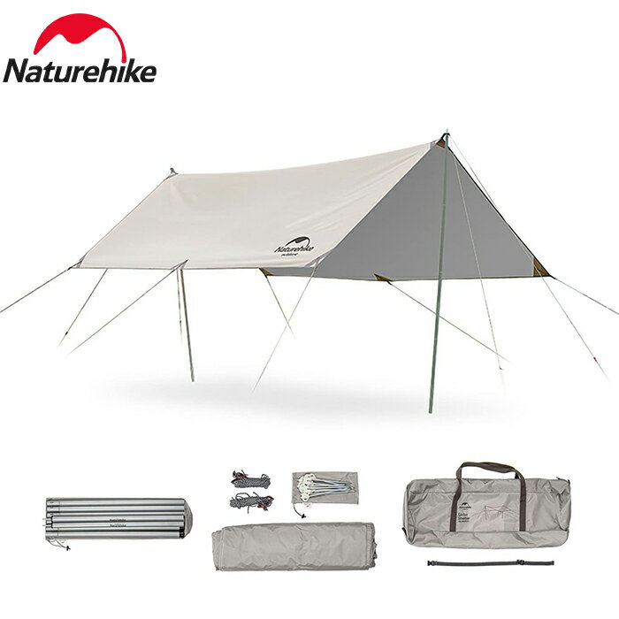 楽天Naturehike 楽天市場店【公式】 Naturehike タープ 4m UPF50+ 防水 シルバーコーティング レクタタープ 長方形 ヘキサタープ 六角形 日除けシェード 耐水圧3000mm 4-6人用 天幕 ポール付き 紫外線カット 遮光 遮熱 UVカット アウトドア コンパクト 多機能 日焼け対策 4シーズン